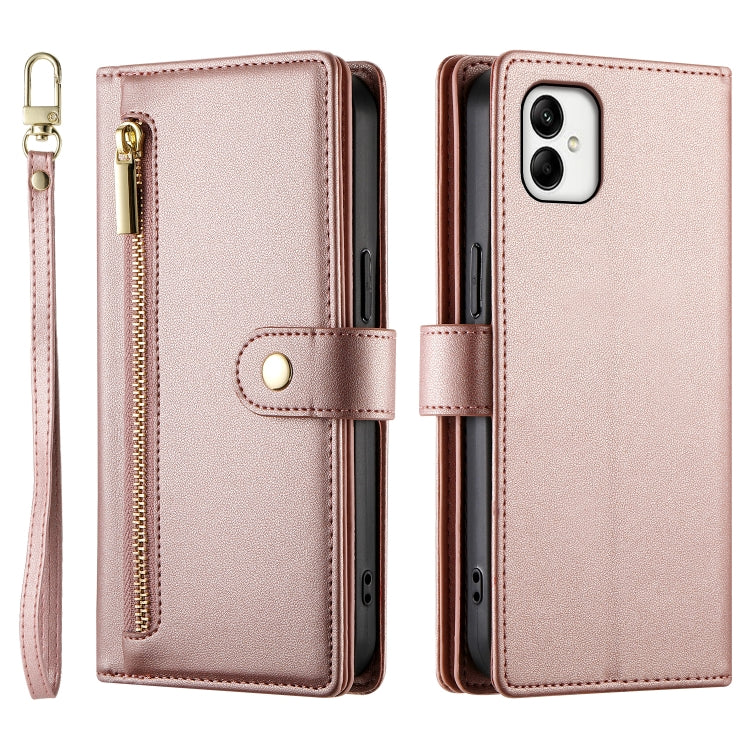 For Samsung Galaxy A05 Nine Card-slot Zipper Wallet Bag Leather Phone Case