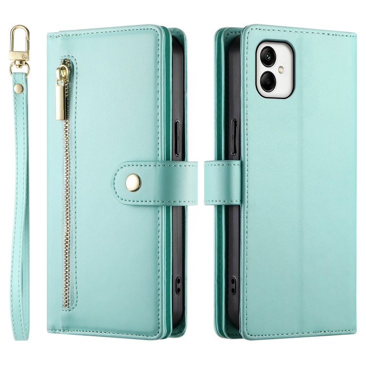 For Samsung Galaxy A05 Nine Card-slot Zipper Wallet Bag Leather Phone Case