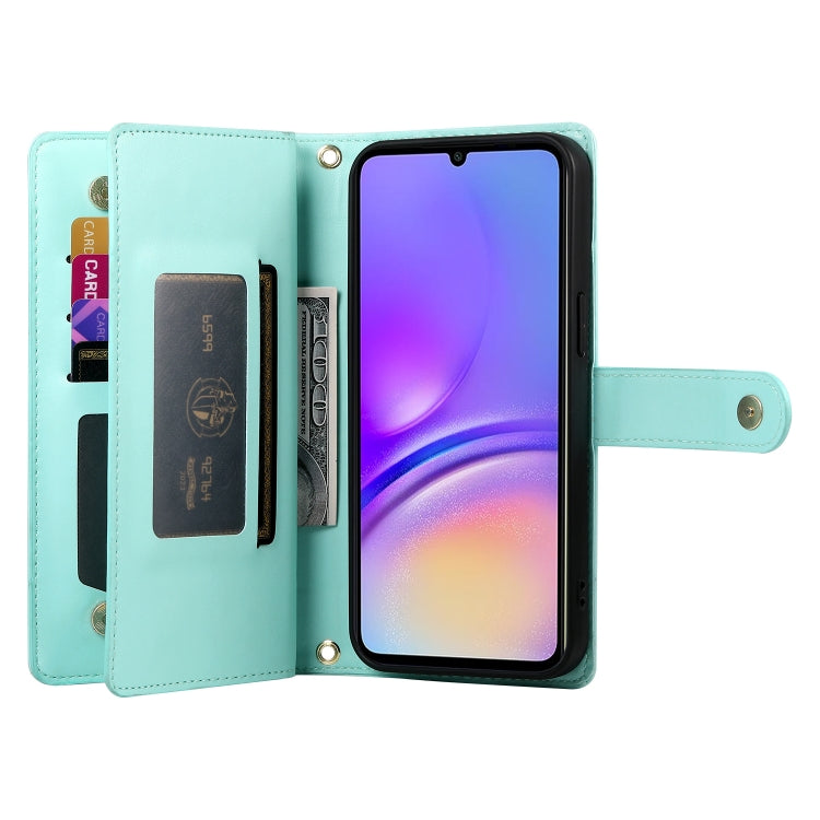 For Samsung Galaxy A05 Nine Card-slot Zipper Wallet Bag Leather Phone Case
