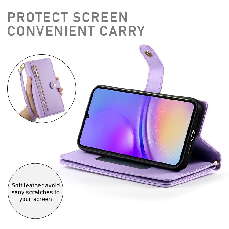 For Samsung Galaxy A05 Nine Card-slot Zipper Wallet Bag Leather Phone Case