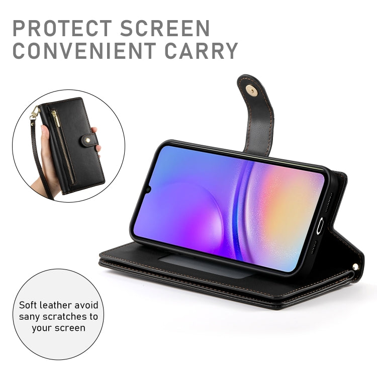 For Samsung Galaxy A05 Nine Card-slot Zipper Wallet Bag Leather Phone Case