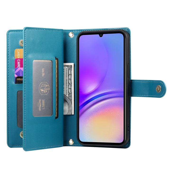 For Samsung Galaxy A05 Nine Card-slot Zipper Wallet Bag Leather Phone Case