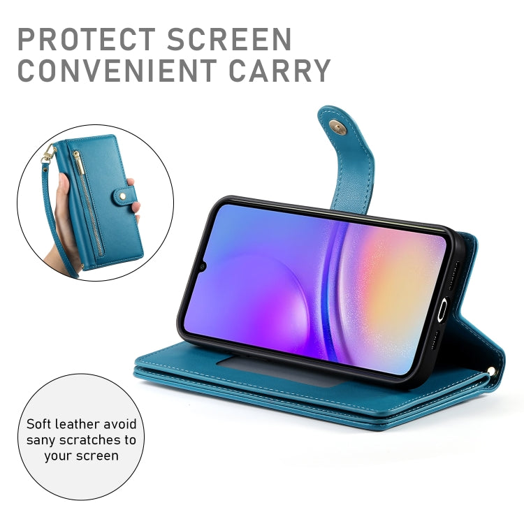For Samsung Galaxy A05 Nine Card-slot Zipper Wallet Bag Leather Phone Case