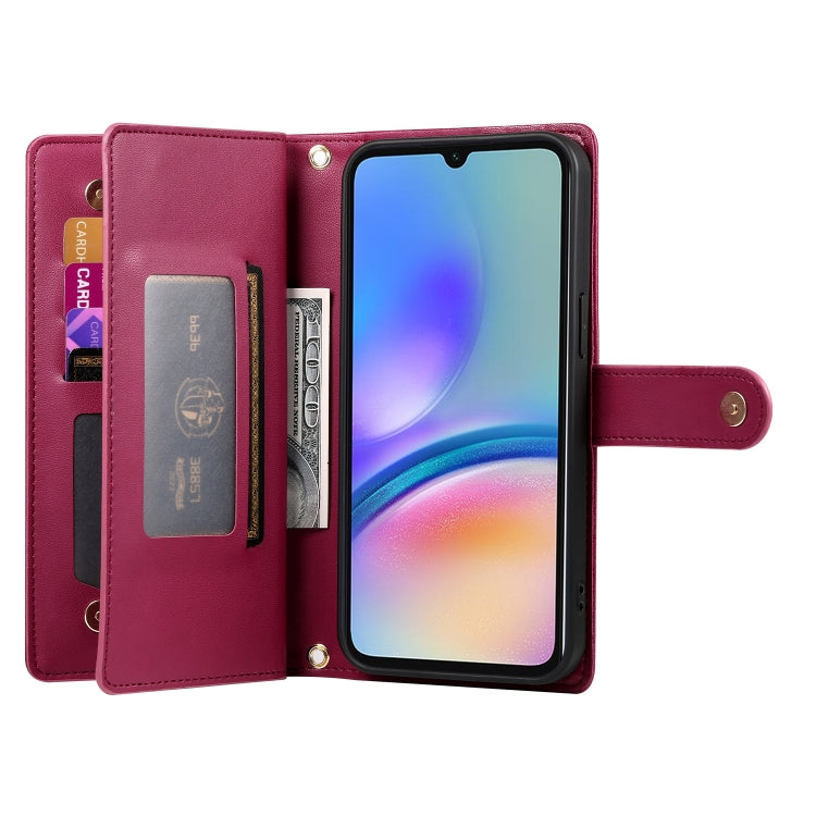 For Samsung Galaxy A05s Nine Card-slot Zipper Wallet Bag Leather Phone Case