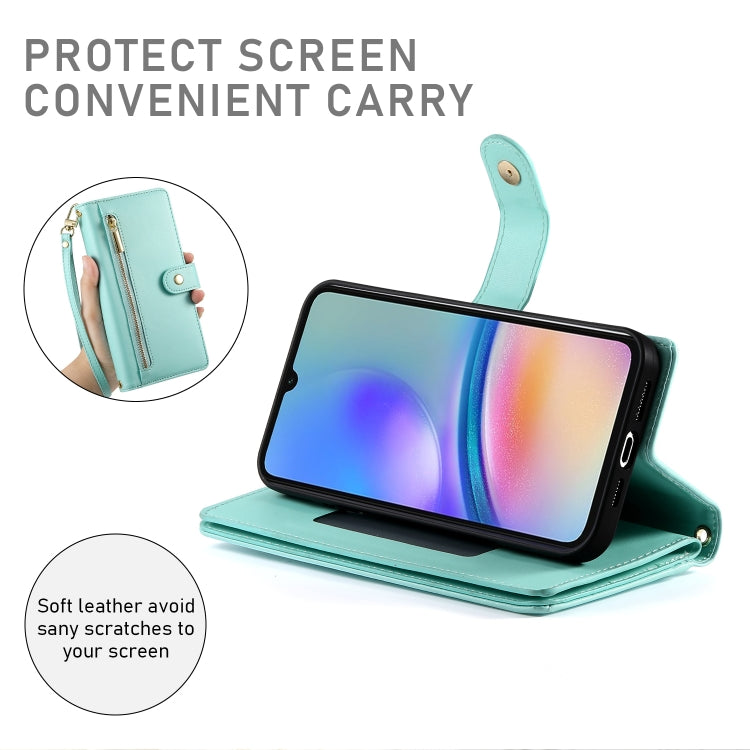 For Samsung Galaxy A05s Nine Card-slot Zipper Wallet Bag Leather Phone Case
