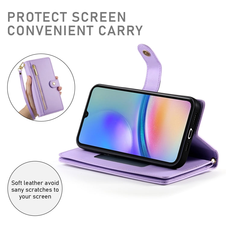 For Samsung Galaxy A05s Nine Card-slot Zipper Wallet Bag Leather Phone Case