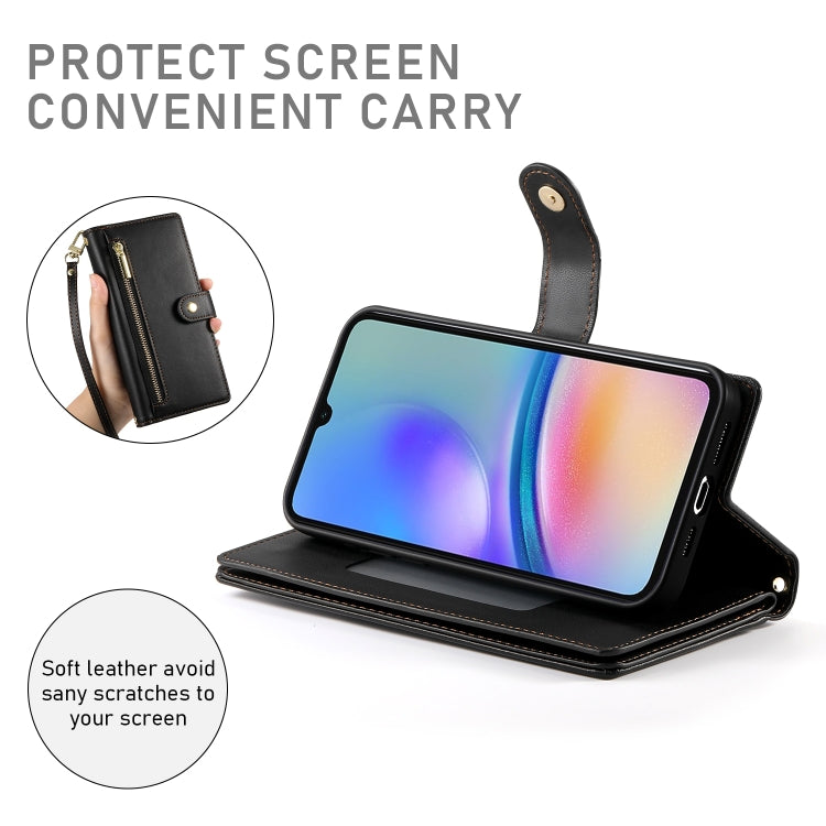 For Samsung Galaxy A05s Nine Card-slot Zipper Wallet Bag Leather Phone Case