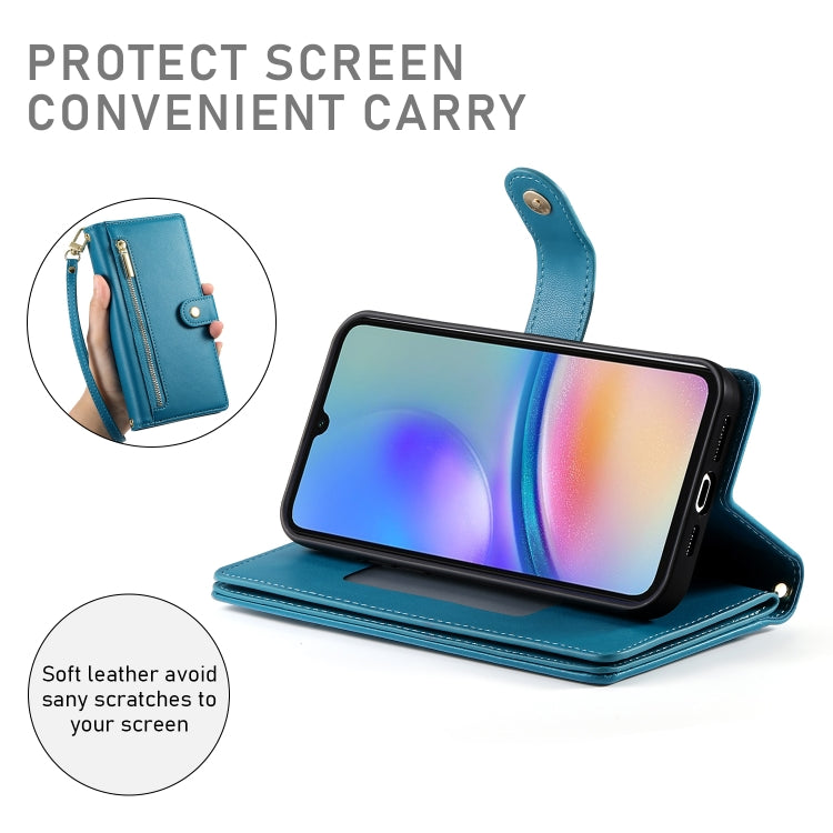 For Samsung Galaxy A05s Nine Card-slot Zipper Wallet Bag Leather Phone Case