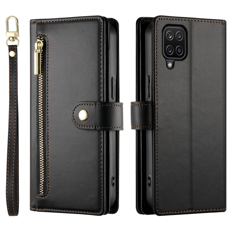 For Samsung Galaxy A12 / M12 Nine Card-slot Zipper Wallet Bag Leather Phone Case