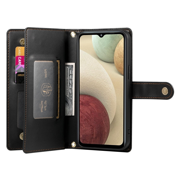 For Samsung Galaxy A12 / M12 Nine Card-slot Zipper Wallet Bag Leather Phone Case