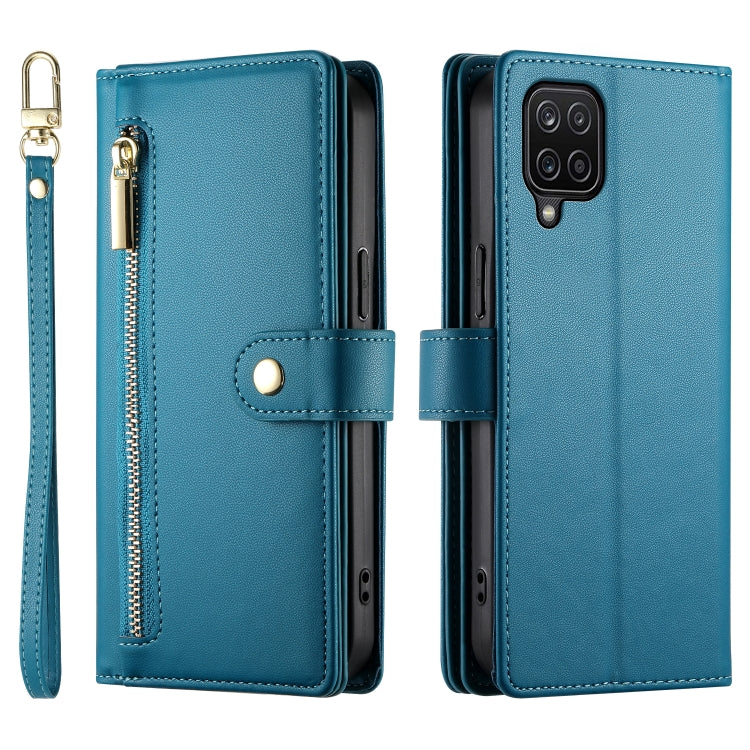 For Samsung Galaxy A12 / M12 Nine Card-slot Zipper Wallet Bag Leather Phone Case