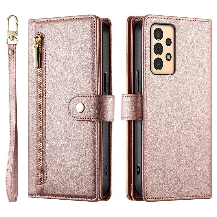 For Samsung Galaxy A13 5G / 4G Nine Card-slot Zipper Wallet Bag Leather Phone Case