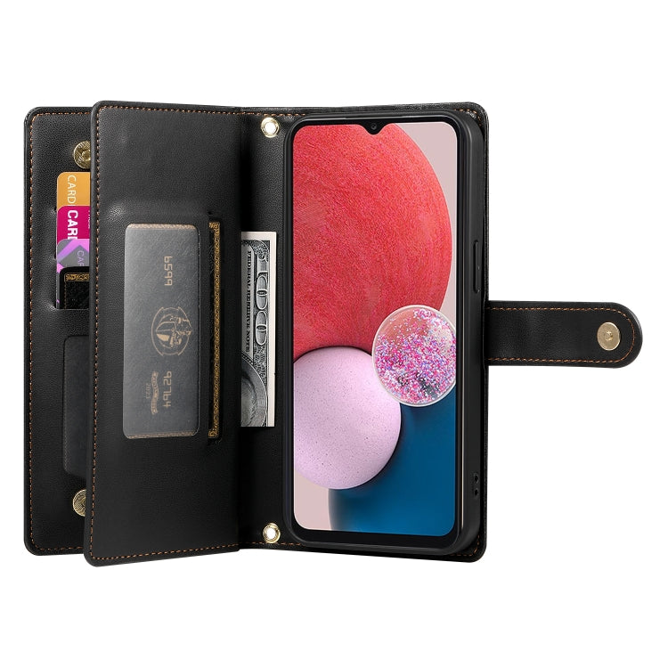 For Samsung Galaxy A13 5G / 4G Nine Card-slot Zipper Wallet Bag Leather Phone Case