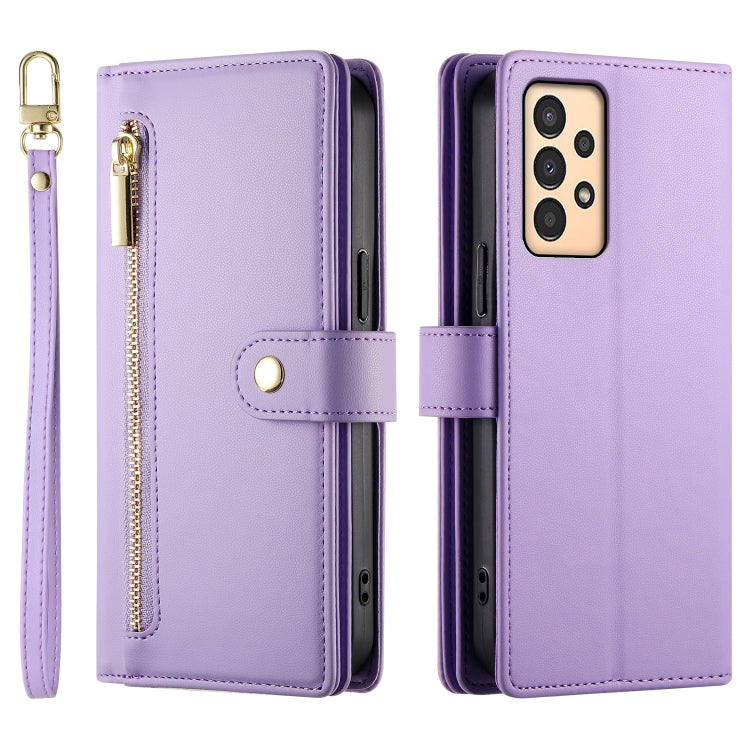 For Samsung Galaxy A04s / A04 / M13 Nine Card-slot Zipper Wallet Bag Leather Phone Case