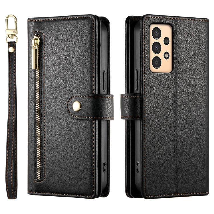 For Samsung Galaxy A04s / A04 / M13 Nine Card-slot Zipper Wallet Bag Leather Phone Case