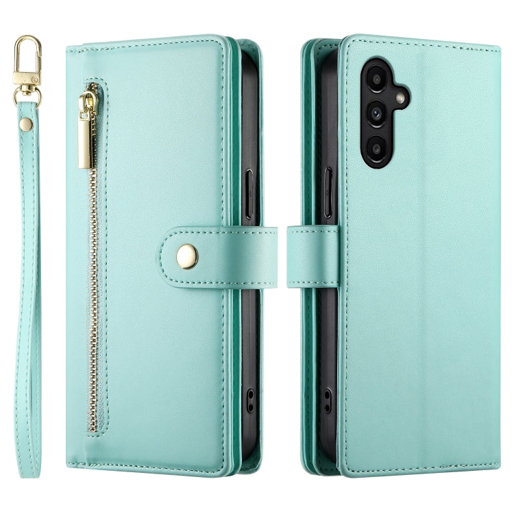 For Samsung Galaxy A14 5G / 4G Nine Card-slot Zipper Wallet Bag Leather Phone Case