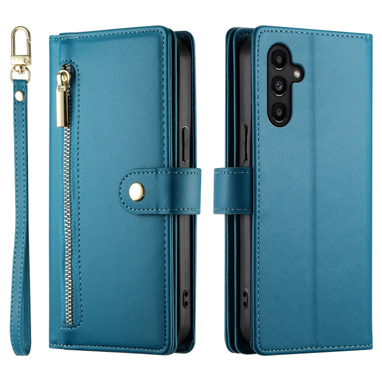 For Samsung Galaxy A14 5G / 4G Nine Card-slot Zipper Wallet Bag Leather Phone Case