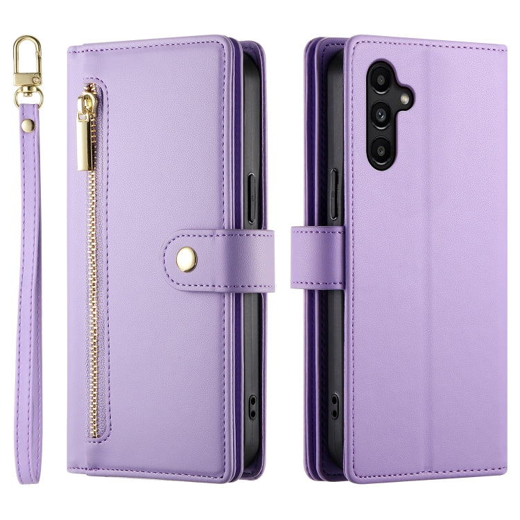 For Samsung Galaxy A15 Nine Card-slot Zipper Wallet Bag Leather Phone Case