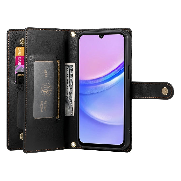 For Samsung Galaxy A15 Nine Card-slot Zipper Wallet Bag Leather Phone Case