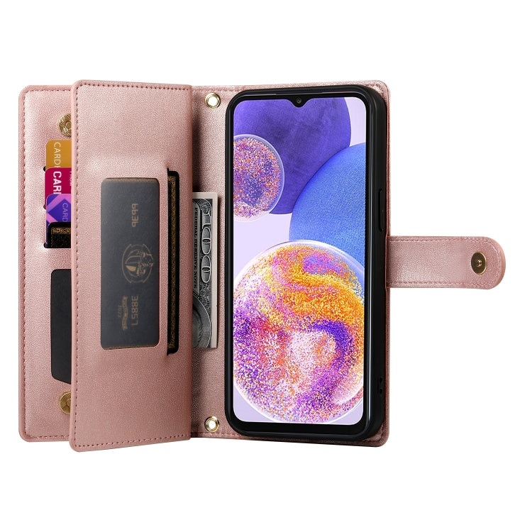 For Samsung Galaxy A23 5G / 4G Nine Card-slot Zipper Wallet Bag Leather Phone Case