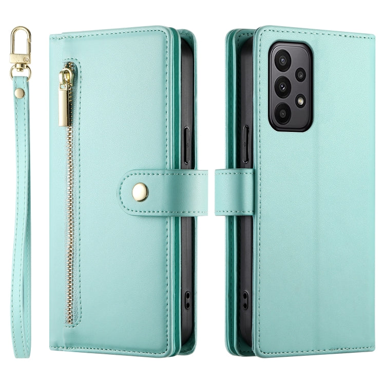 For Samsung Galaxy A23 5G / 4G Nine Card-slot Zipper Wallet Bag Leather Phone Case