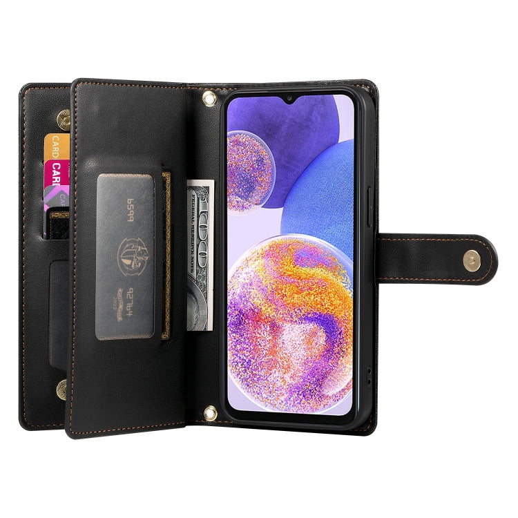 For Samsung Galaxy A23 5G / 4G Nine Card-slot Zipper Wallet Bag Leather Phone Case