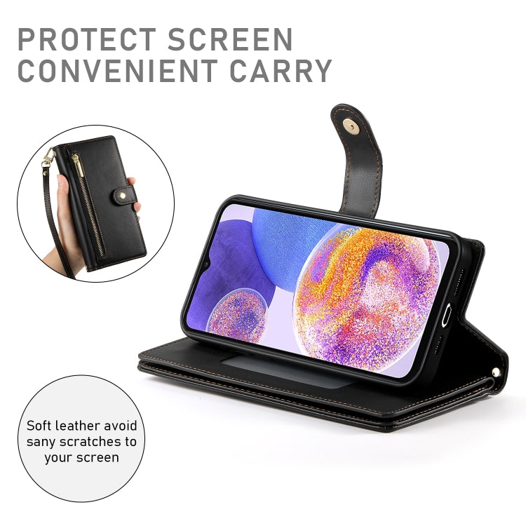 For Samsung Galaxy A23 5G / 4G Nine Card-slot Zipper Wallet Bag Leather Phone Case