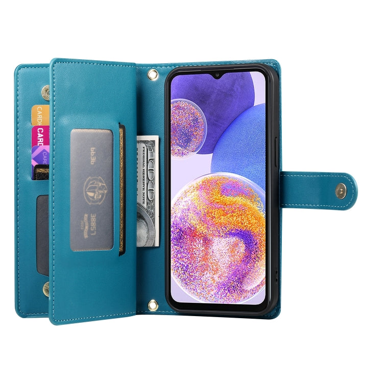 For Samsung Galaxy A23 5G / 4G Nine Card-slot Zipper Wallet Bag Leather Phone Case