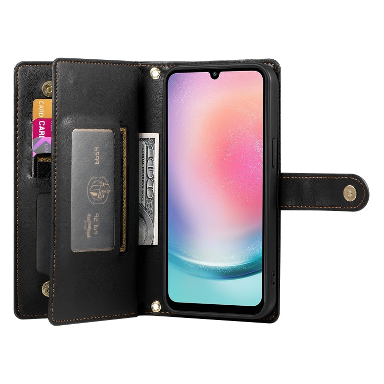 For Samsung Galaxy A24 4G Nine Card-slot Zipper Wallet Bag Leather Phone Case