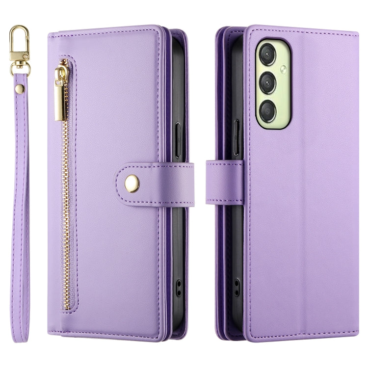 For Samsung Galaxy A25 Nine Card-slot Zipper Wallet Bag Leather Phone Case