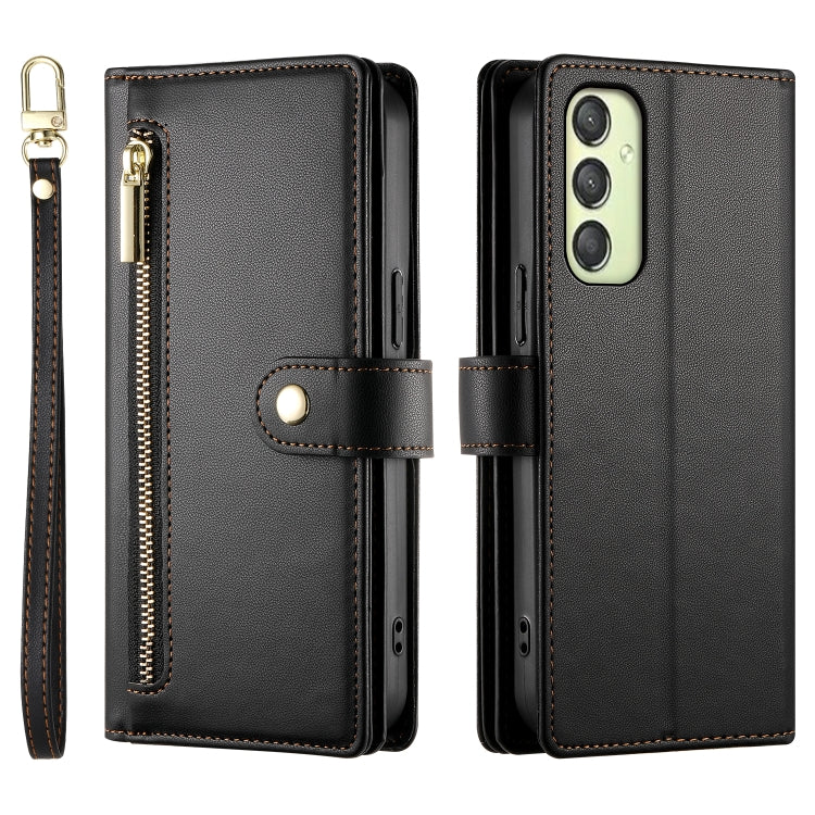 For Samsung Galaxy A25 Nine Card-slot Zipper Wallet Bag Leather Phone Case
