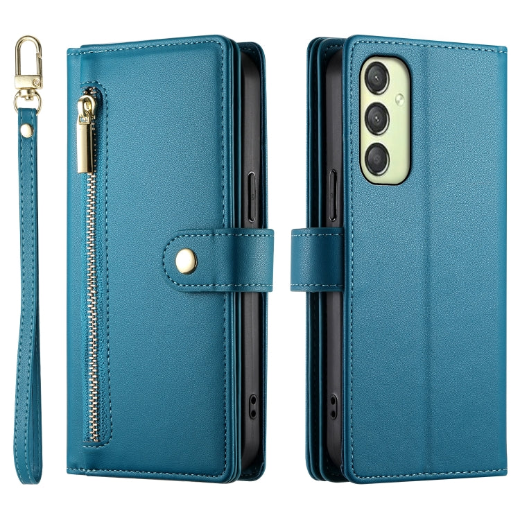 For Samsung Galaxy A25 Nine Card-slot Zipper Wallet Bag Leather Phone Case