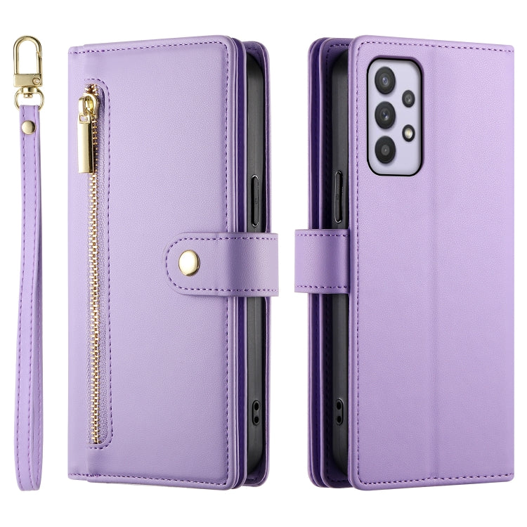 For Samsung Galaxy A32 4G Nine Card-slot Zipper Wallet Bag Leather Phone Case
