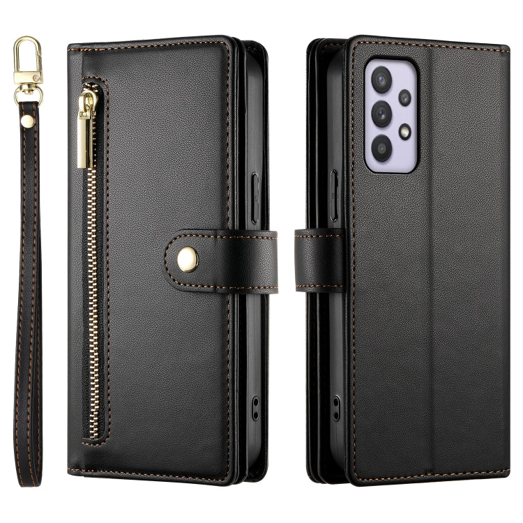 For Samsung Galaxy A32 4G Nine Card-slot Zipper Wallet Bag Leather Phone Case