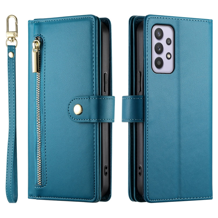 For Samsung Galaxy A32 4G Nine Card-slot Zipper Wallet Bag Leather Phone Case