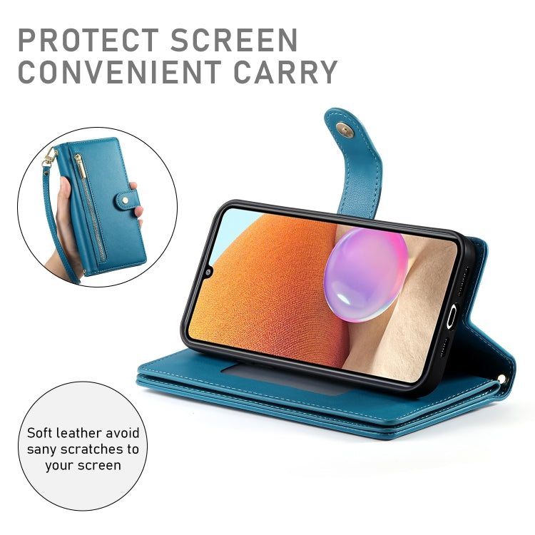 For Samsung Galaxy A32 4G Nine Card-slot Zipper Wallet Bag Leather Phone Case
