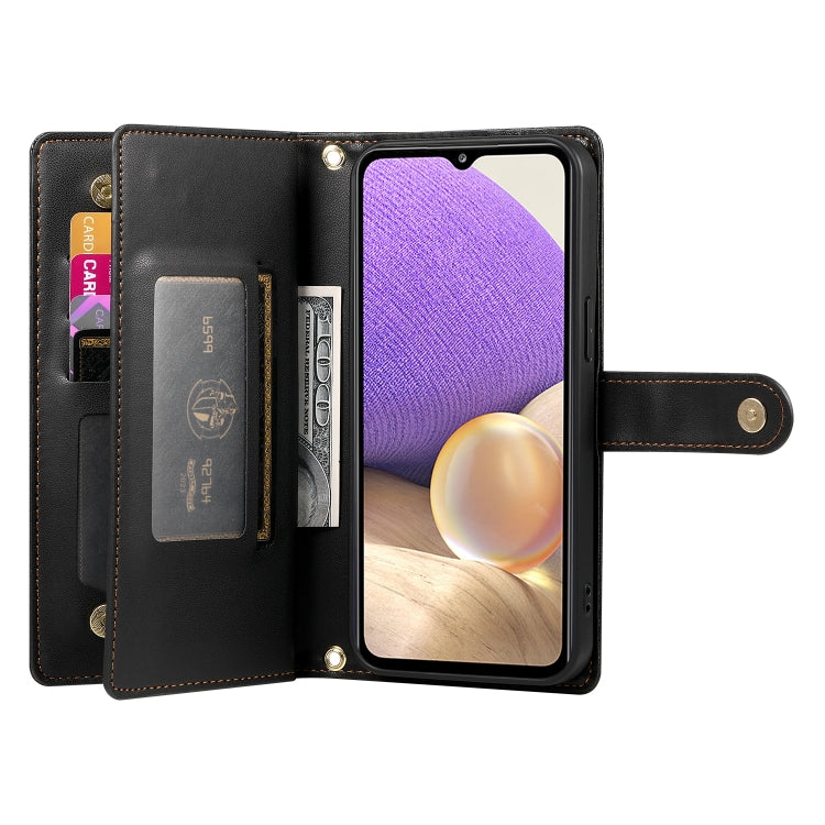 For Samsung Galaxy A32 5G Nine Card-slot Zipper Wallet Bag Leather Phone Case
