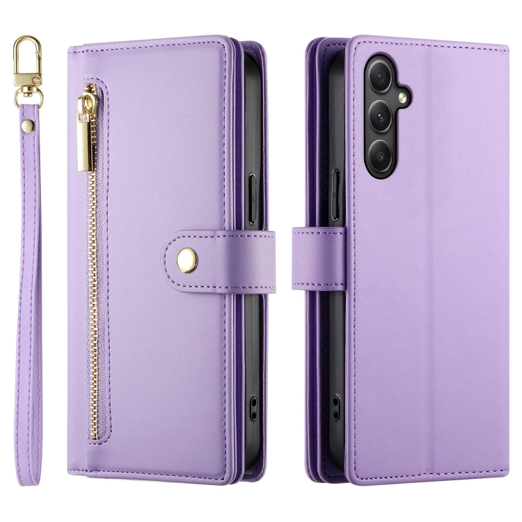 For Samsung Galaxy A34 5G Nine Card-slot Zipper Wallet Bag Leather Phone Case