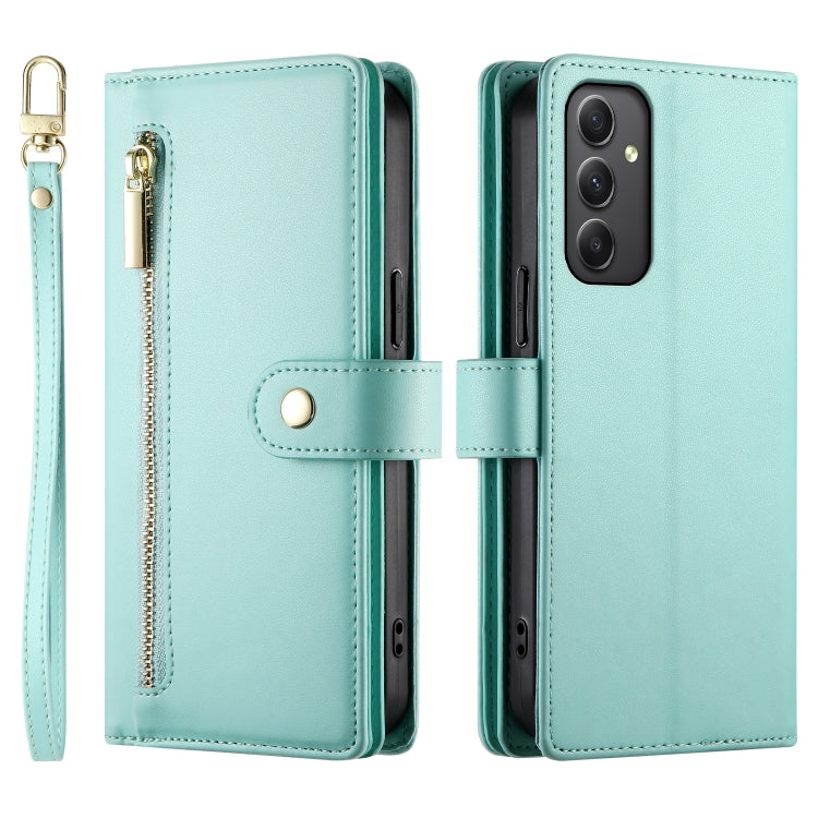 For Samsung Galaxy A35 Nine Card-slot Zipper Wallet Bag Leather Phone Case