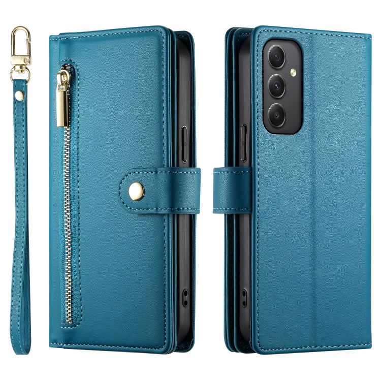 For Samsung Galaxy A35 Nine Card-slot Zipper Wallet Bag Leather Phone Case