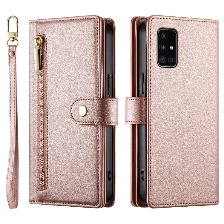 For Samsung Galaxy A51 4G / M40s Nine Card-slot Zipper Wallet Bag Leather Phone Case
