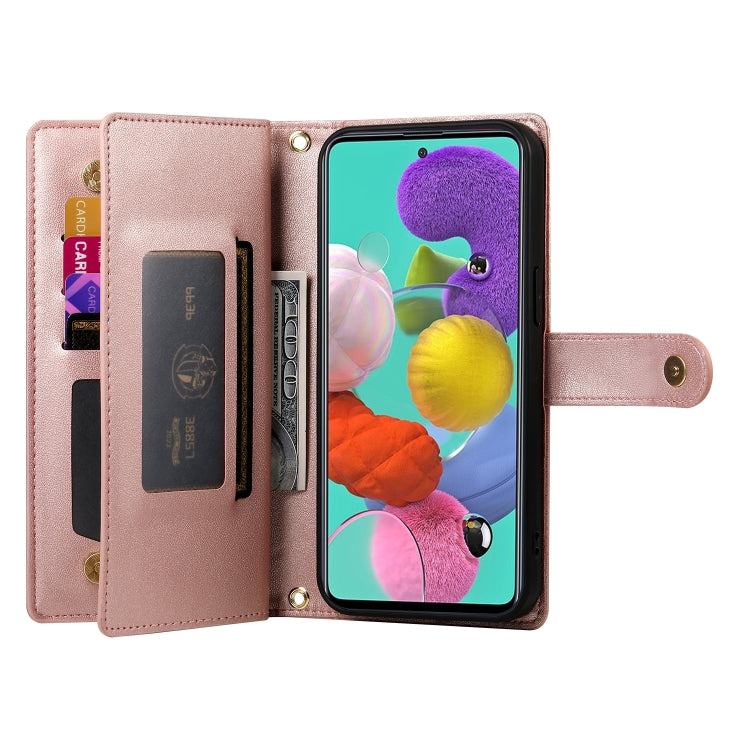 For Samsung Galaxy A51 4G / M40s Nine Card-slot Zipper Wallet Bag Leather Phone Case