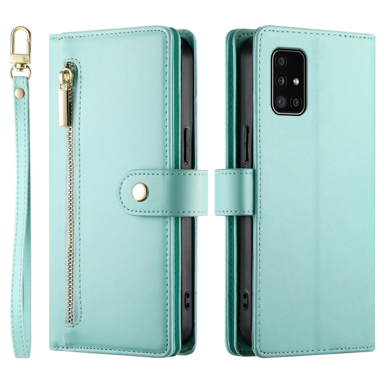 For Samsung Galaxy A51 4G / M40s Nine Card-slot Zipper Wallet Bag Leather Phone Case