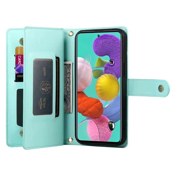 For Samsung Galaxy A51 4G / M40s Nine Card-slot Zipper Wallet Bag Leather Phone Case