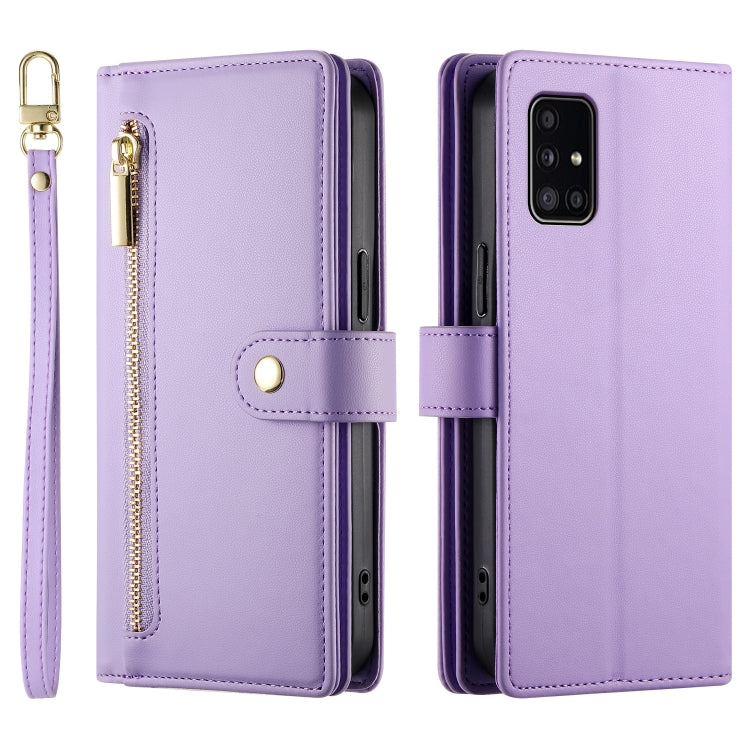 For Samsung Galaxy A51 4G / M40s Nine Card-slot Zipper Wallet Bag Leather Phone Case