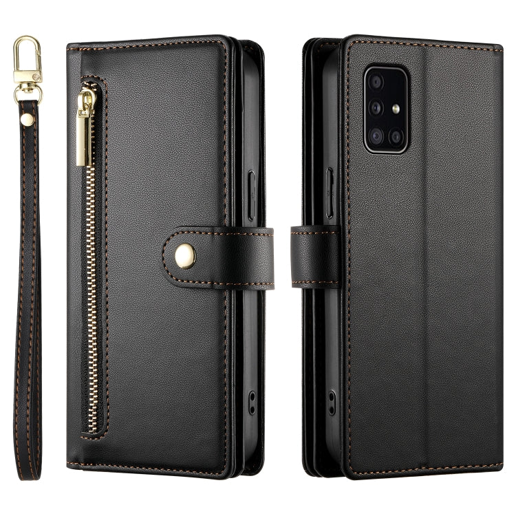 For Samsung Galaxy A51 4G / M40s Nine Card-slot Zipper Wallet Bag Leather Phone Case