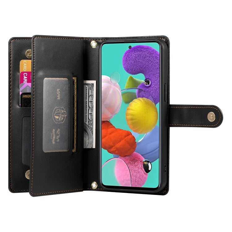 For Samsung Galaxy A51 4G / M40s Nine Card-slot Zipper Wallet Bag Leather Phone Case