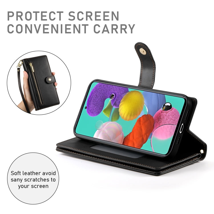 For Samsung Galaxy A51 4G / M40s Nine Card-slot Zipper Wallet Bag Leather Phone Case