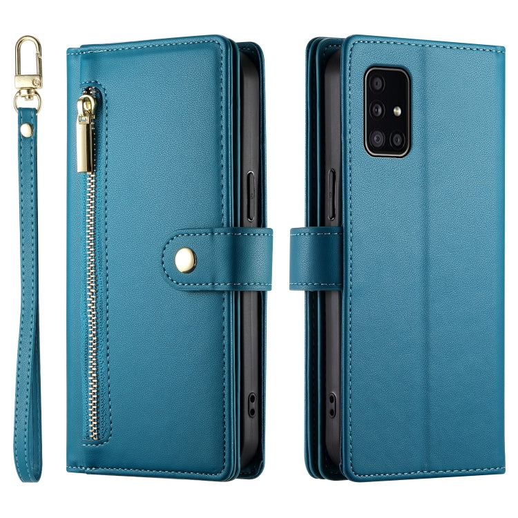 For Samsung Galaxy A51 4G / M40s Nine Card-slot Zipper Wallet Bag Leather Phone Case