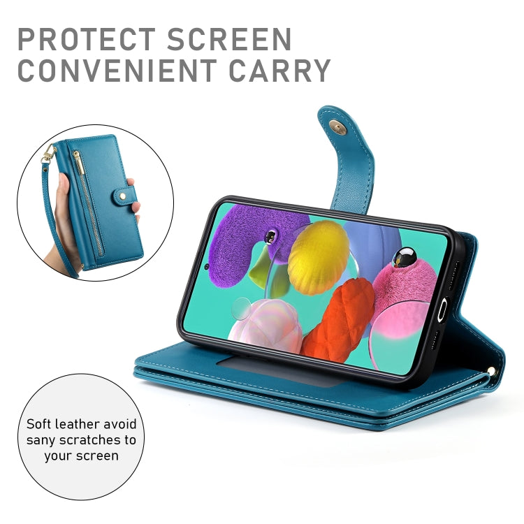 For Samsung Galaxy A51 4G / M40s Nine Card-slot Zipper Wallet Bag Leather Phone Case